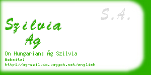 szilvia ag business card